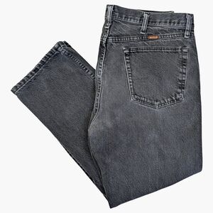 Vintage Rustler Black Wash Jeans 36x30 | 90s Straight Leg Denim